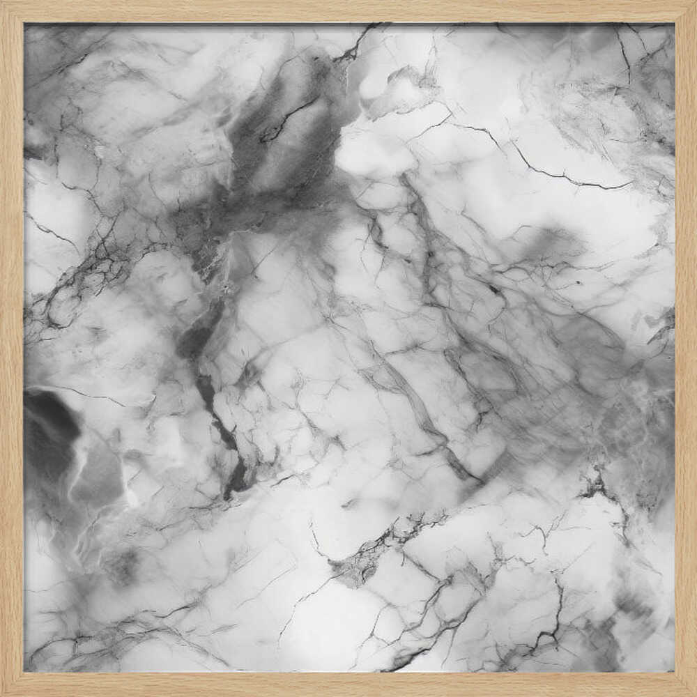 White Marble Elegance - Square Stretched Canvas, Poster or Fine Art Print - I Heart Wall Art - Poster Print, Canvas Print or Framed Art Print