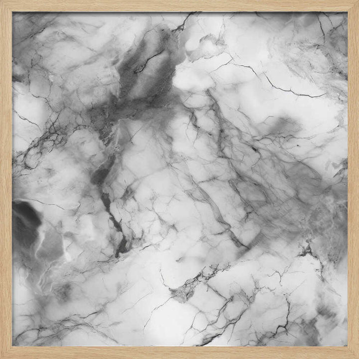 White Marble Elegance - Square Stretched Canvas, Poster or Fine Art Print - I Heart Wall Art - Poster Print, Canvas Print or Framed Art Print