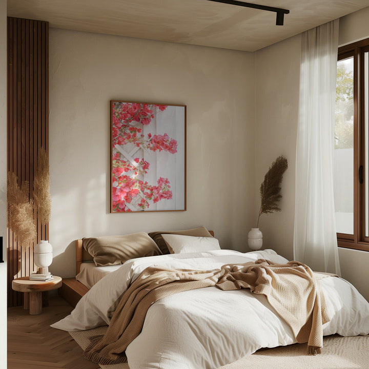 White &amp;amp; Pink - Stretched Canvas, Poster or Fine Art Print I Heart Wall Art