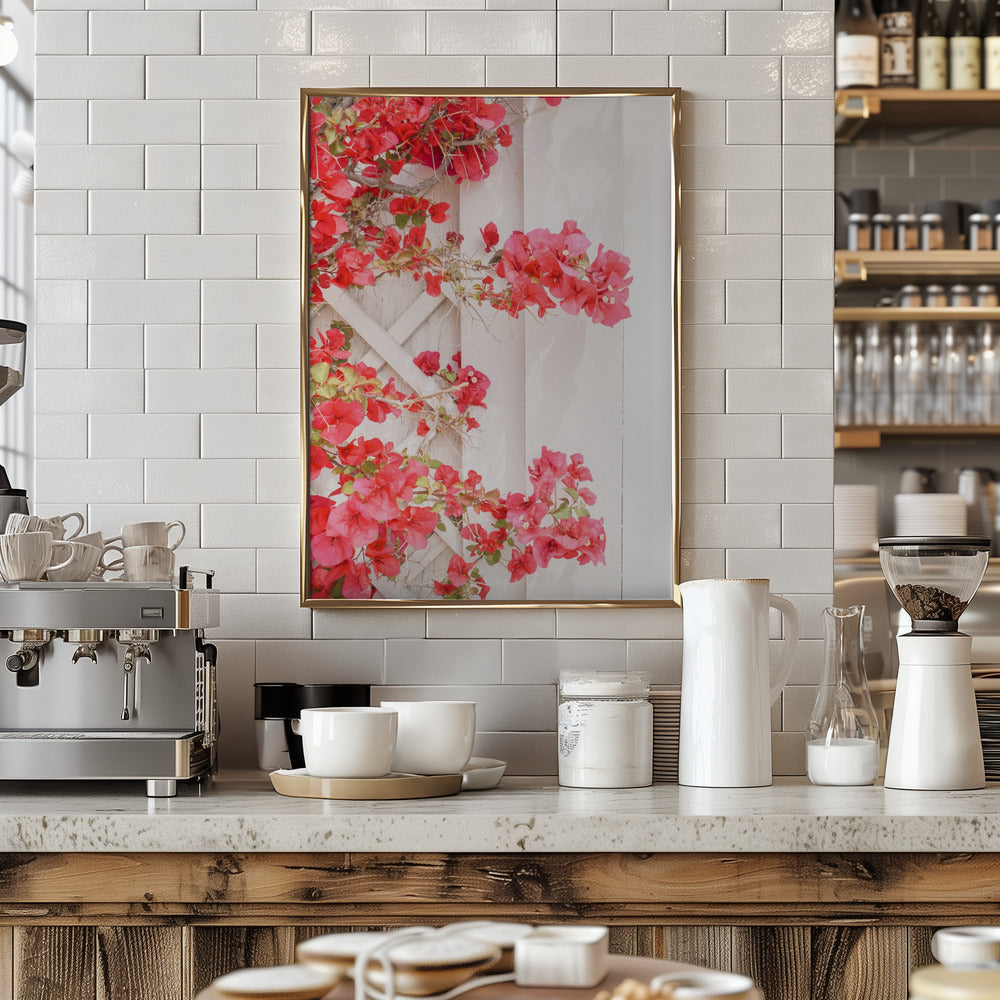 White &amp;amp; Pink - Stretched Canvas, Poster or Fine Art Print I Heart Wall Art