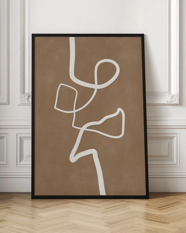 White Single Line Artwork - Stretched Canvas, Poster or Fine Art Print - I Heart Wall Art - Poster Print, Canvas Print or Framed Art Print