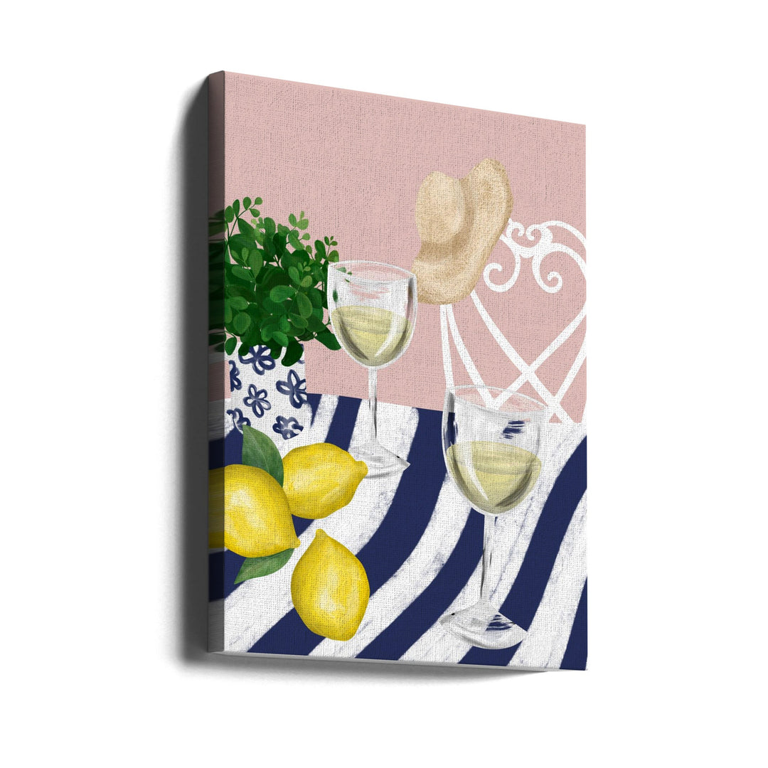 White wine for two - Stretched Canvas, Poster or Fine Art Print I Heart Wall Art