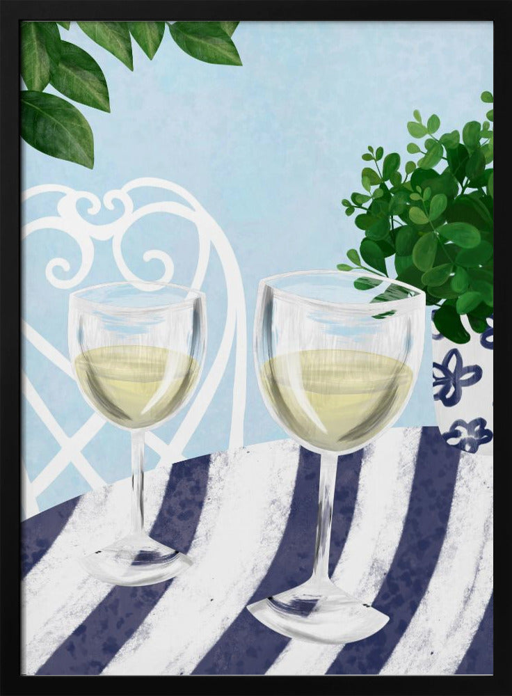 White wine under the tree - Stretched Canvas, Poster or Fine Art Print I Heart Wall Art