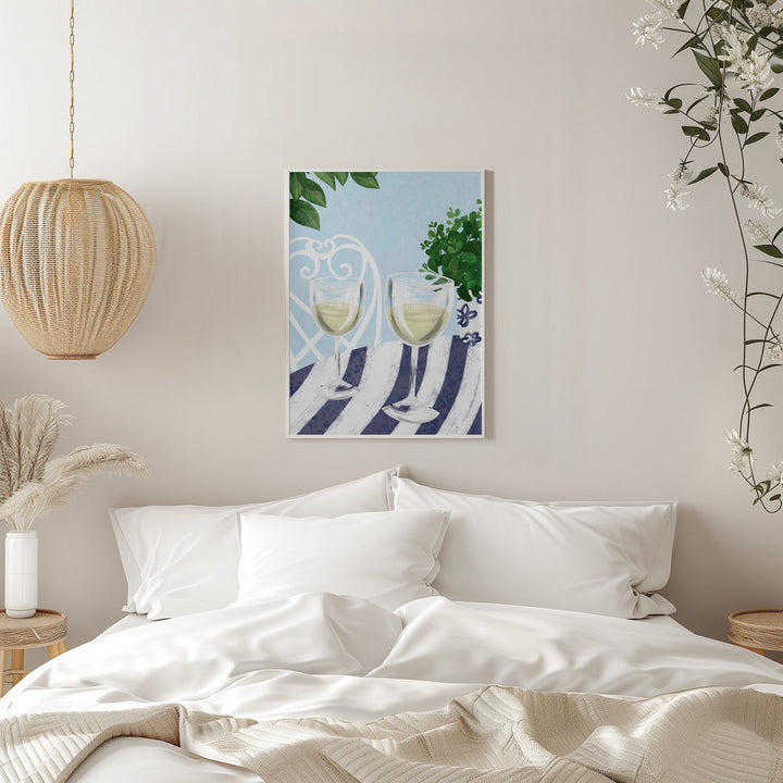 White wine under the tree - Stretched Canvas, Poster or Fine Art Print I Heart Wall Art