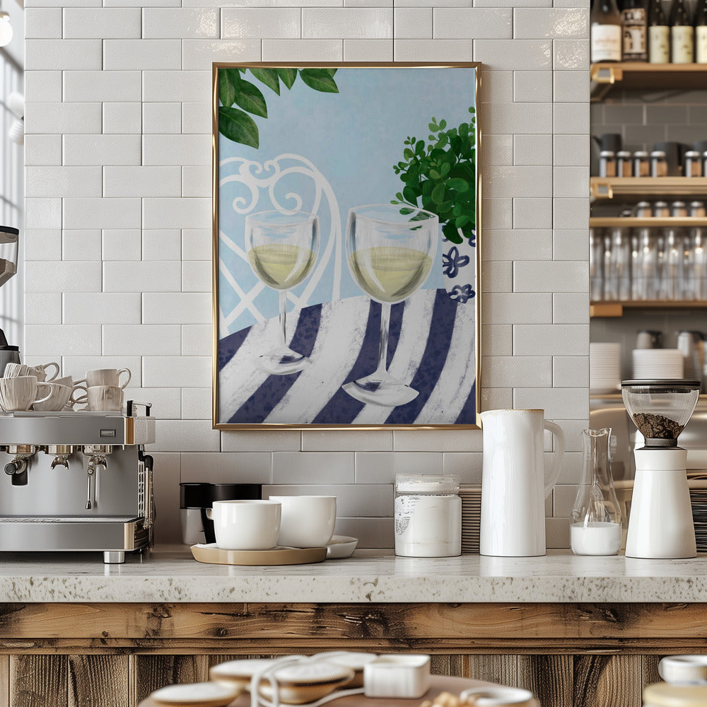 White wine under the tree - Stretched Canvas, Poster or Fine Art Print I Heart Wall Art