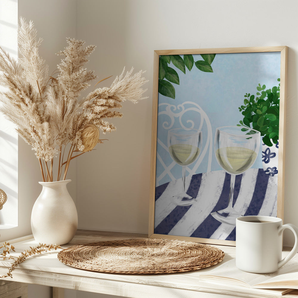White wine under the tree - Stretched Canvas, Poster or Fine Art Print I Heart Wall Art