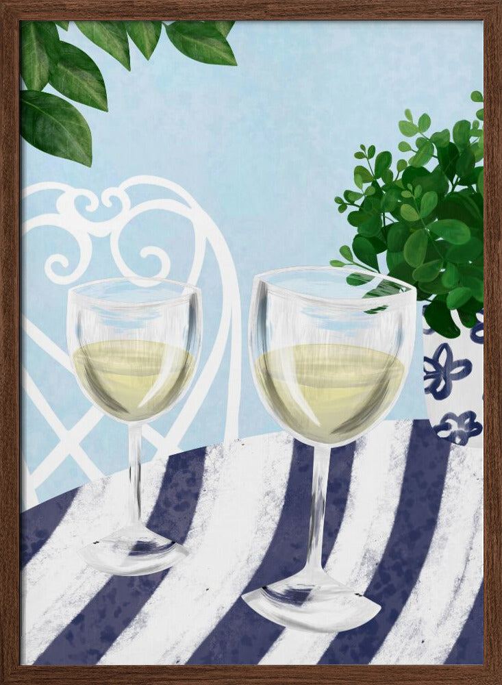 White wine under the tree - Stretched Canvas, Poster or Fine Art Print I Heart Wall Art