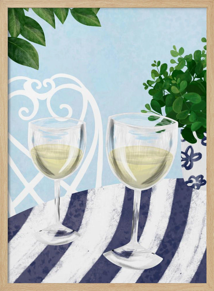 White wine under the tree - Stretched Canvas, Poster or Fine Art Print I Heart Wall Art