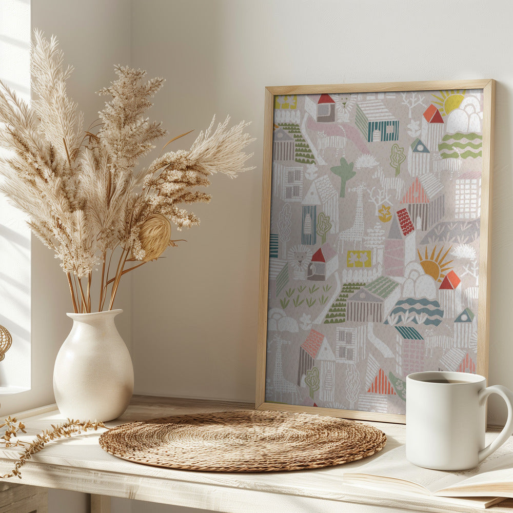 Wild animals hiding in the city - Stretched Canvas, Poster or Fine Art Print I Heart Wall Art