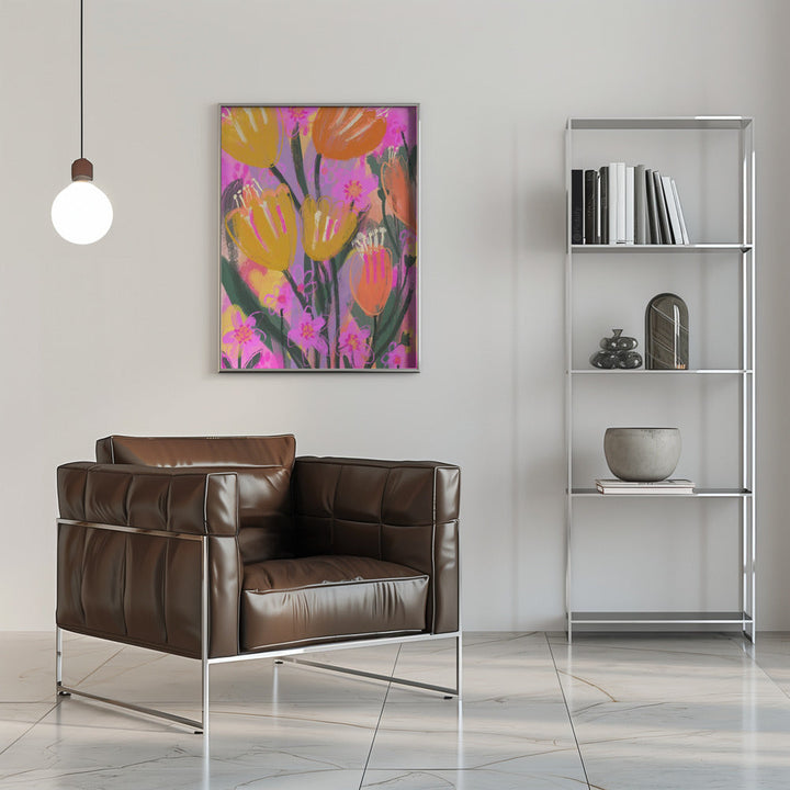 Wild Flower Field - Stretched Canvas, Poster or Fine Art Print I Heart Wall Art