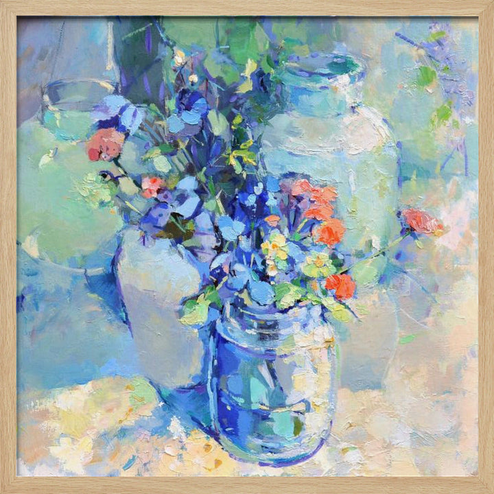 Wild Flowers - Square Stretched Canvas, Poster or Fine Art Print I Heart Wall Art