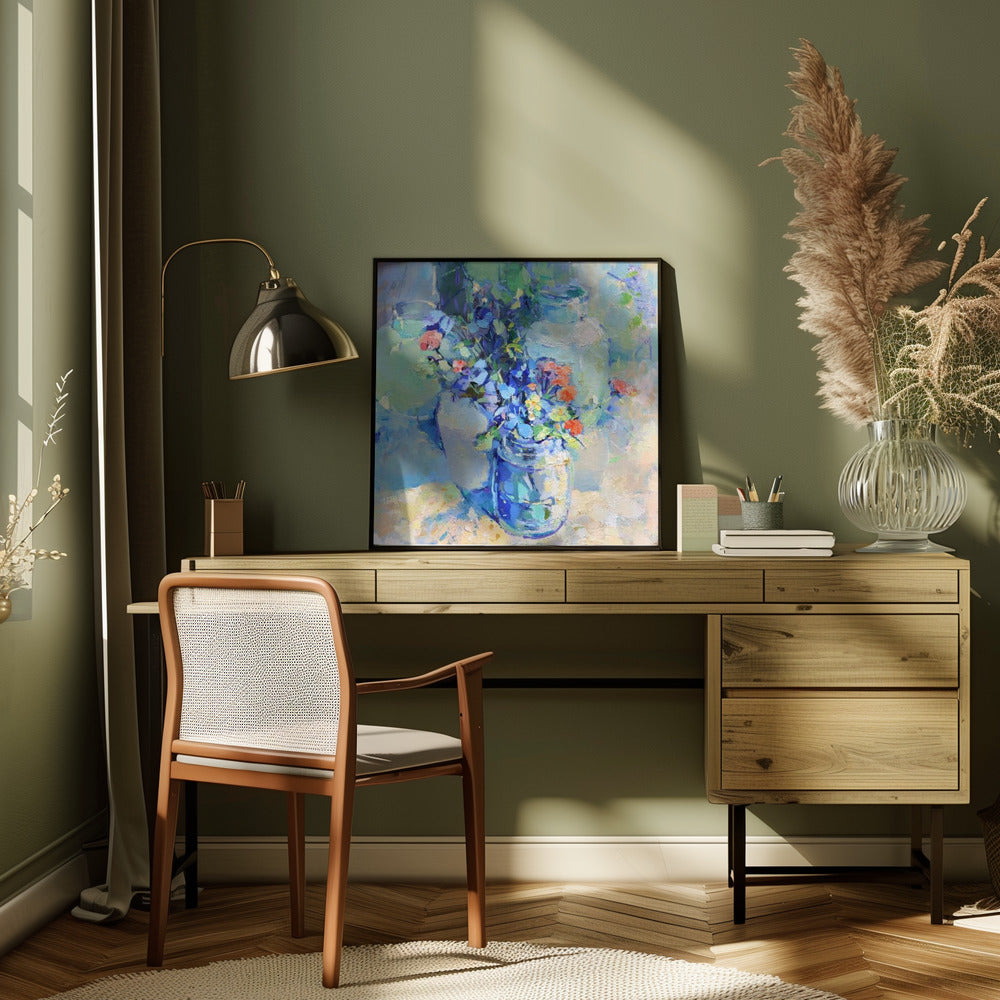Wild Flowers - Square Stretched Canvas, Poster or Fine Art Print I Heart Wall Art