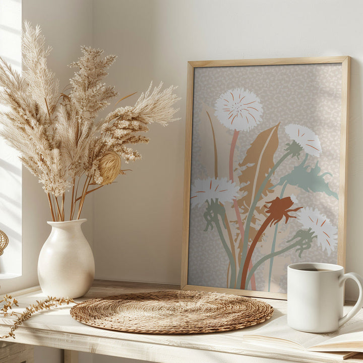Wild Garden Dandelion - Stretched Canvas, Poster or Fine Art Print I Heart Wall Art
