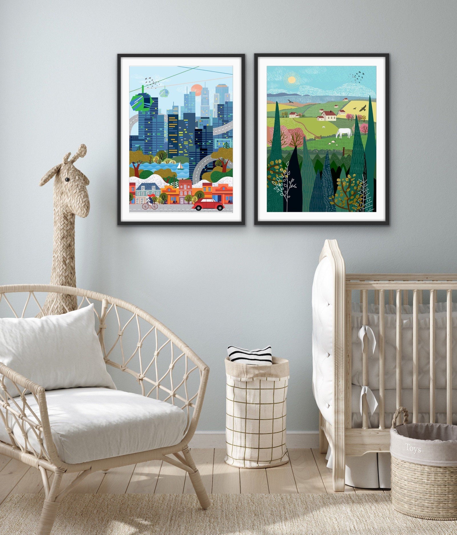 Wild - Illustration Of Wild Nature Scene for Kids Nursery - City Village Country Wild Set - I Heart Wall Art