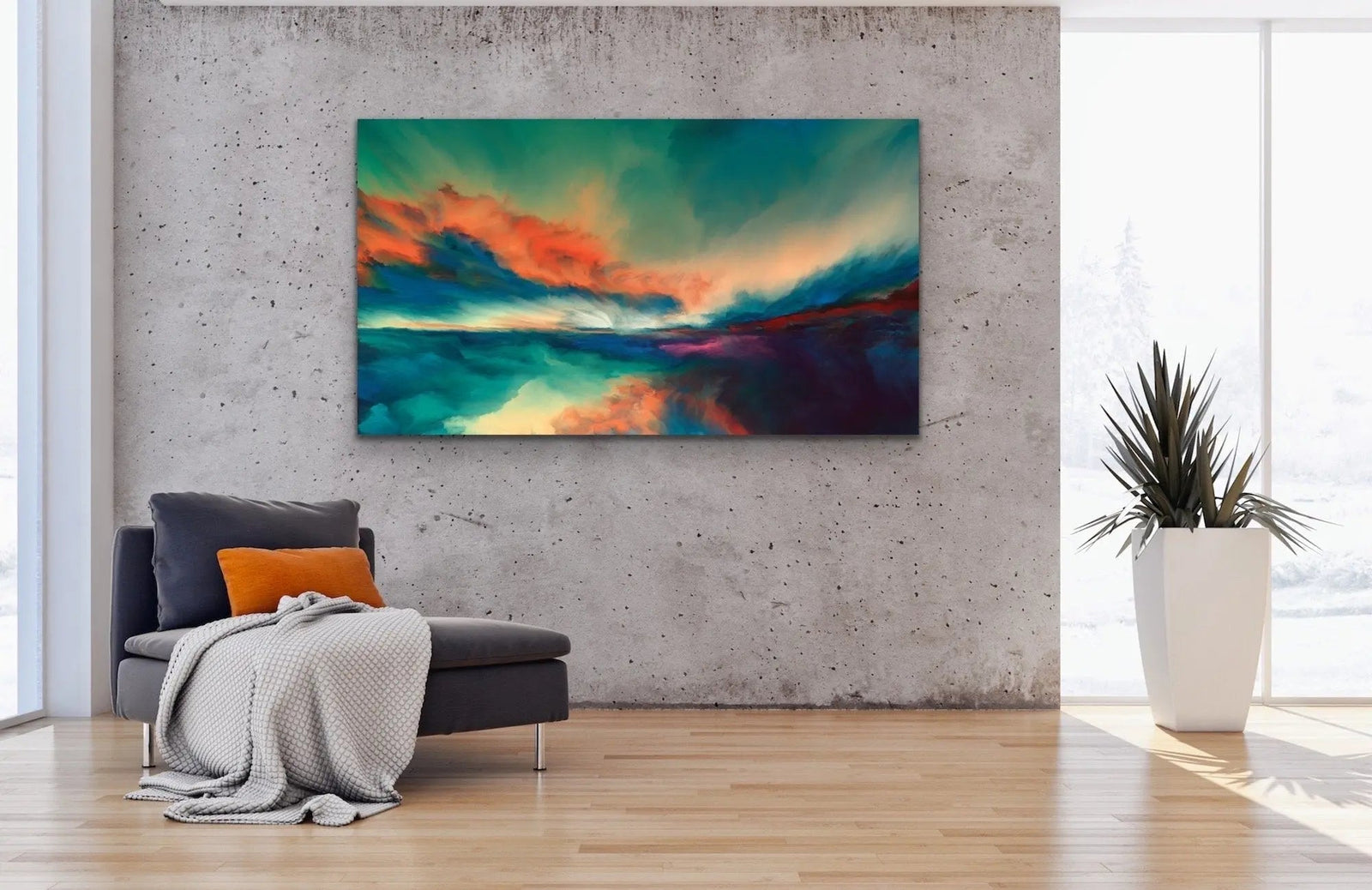 Wild Skies - Abstract Surreal Art Print Stretched Canvas Wall Art - I Heart Wall Art