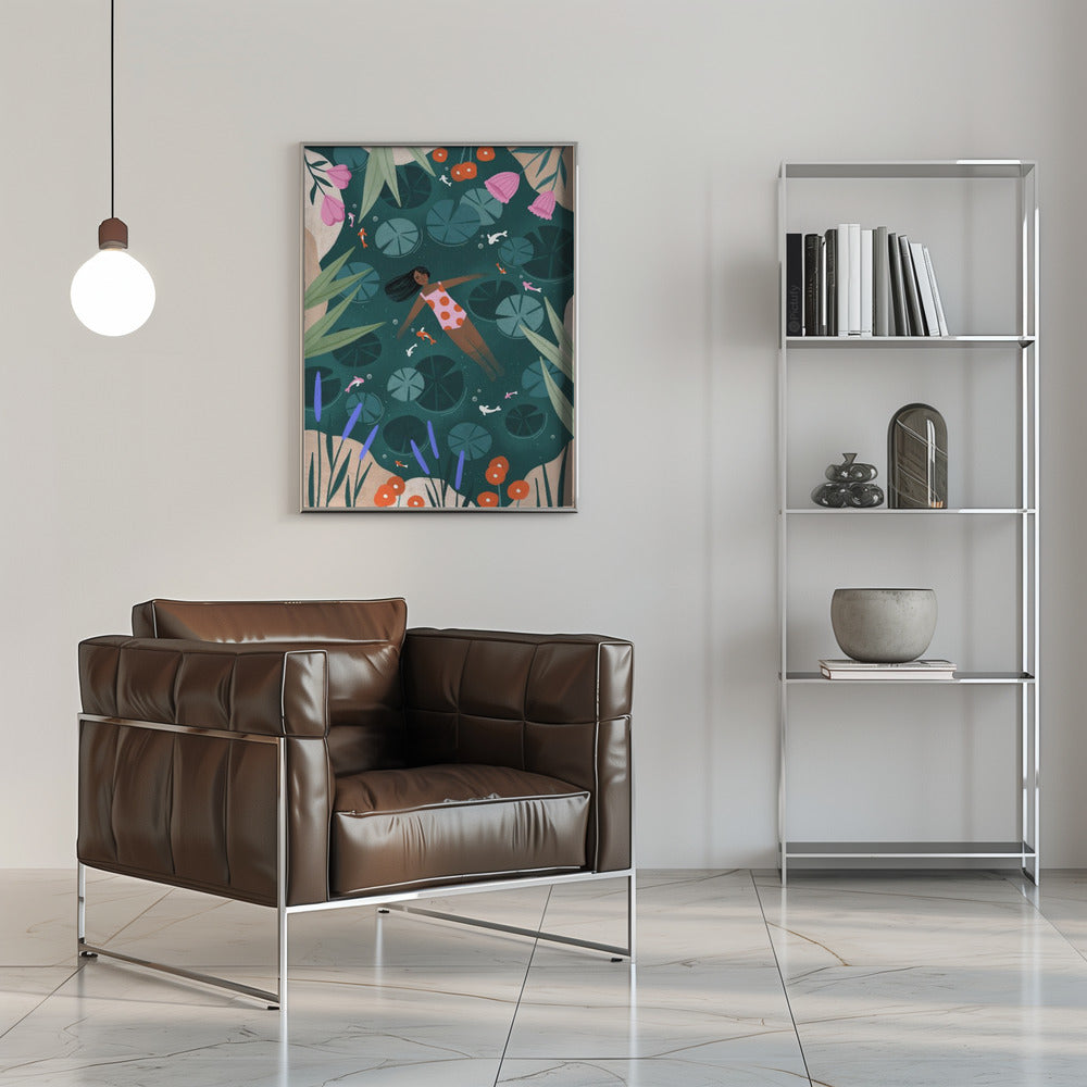 Wild Swimming - Stretched Canvas, Poster or Fine Art Print I Heart Wall Art