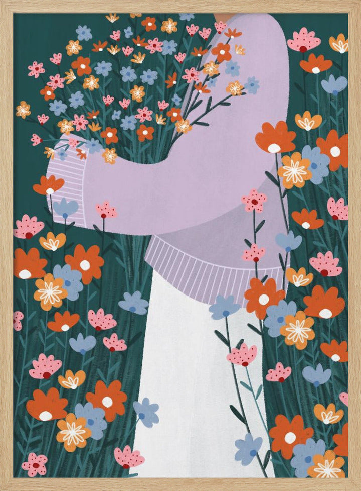 Wildflower Garden - Stretched Canvas, Poster or Fine Art Print I Heart Wall Art
