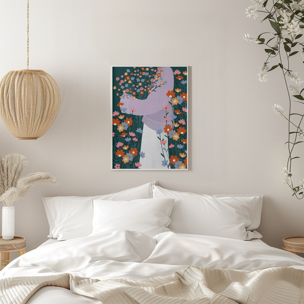 Wildflower Garden - Stretched Canvas, Poster or Fine Art Print I Heart Wall Art