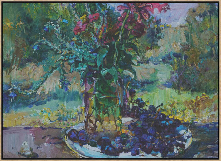 Wildflowers and grapes - Stretched Canvas, Poster or Fine Art Print - I Heart Wall Art - Poster Print, Canvas Print or Framed Art Print