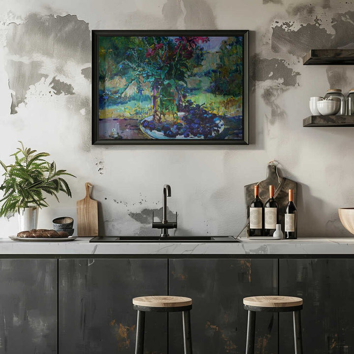 Wildflowers and grapes - Stretched Canvas, Poster or Fine Art Print - I Heart Wall Art - Poster Print, Canvas Print or Framed Art Print