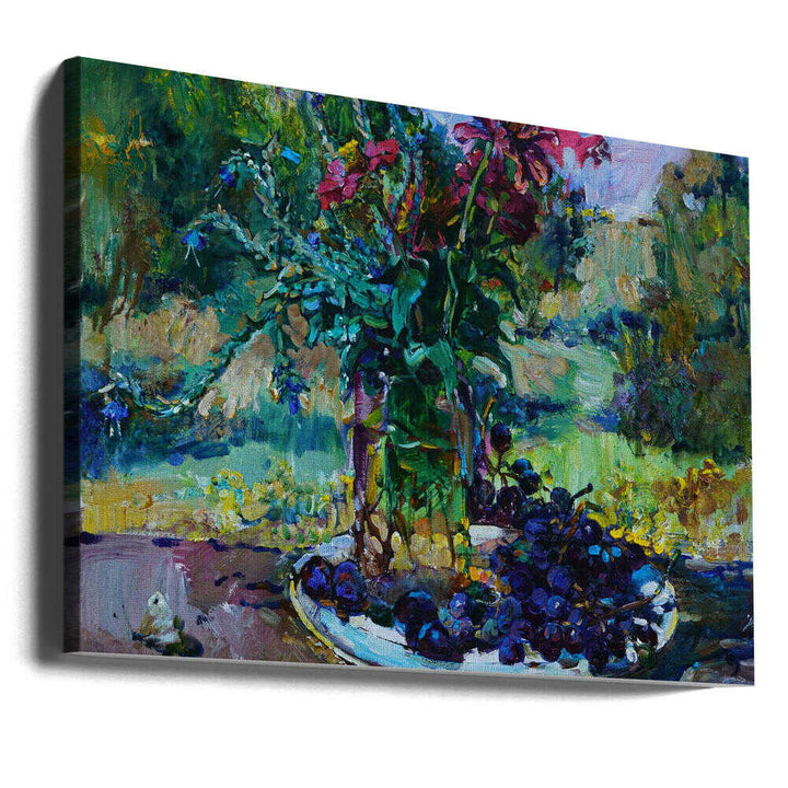 Wildflowers and grapes - Stretched Canvas, Poster or Fine Art Print - I Heart Wall Art - Poster Print, Canvas Print or Framed Art Print