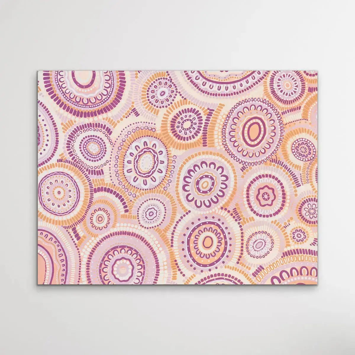 Wildflowers Blooming Gathering - Original  Aboriginal Art Print By Leah Cummins I Heart Wall Art Australia 