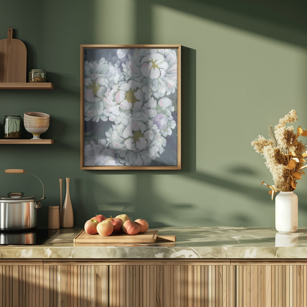 Willoh painterly peonies - Stretched Canvas, Poster or Fine Art Print I Heart Wall Art