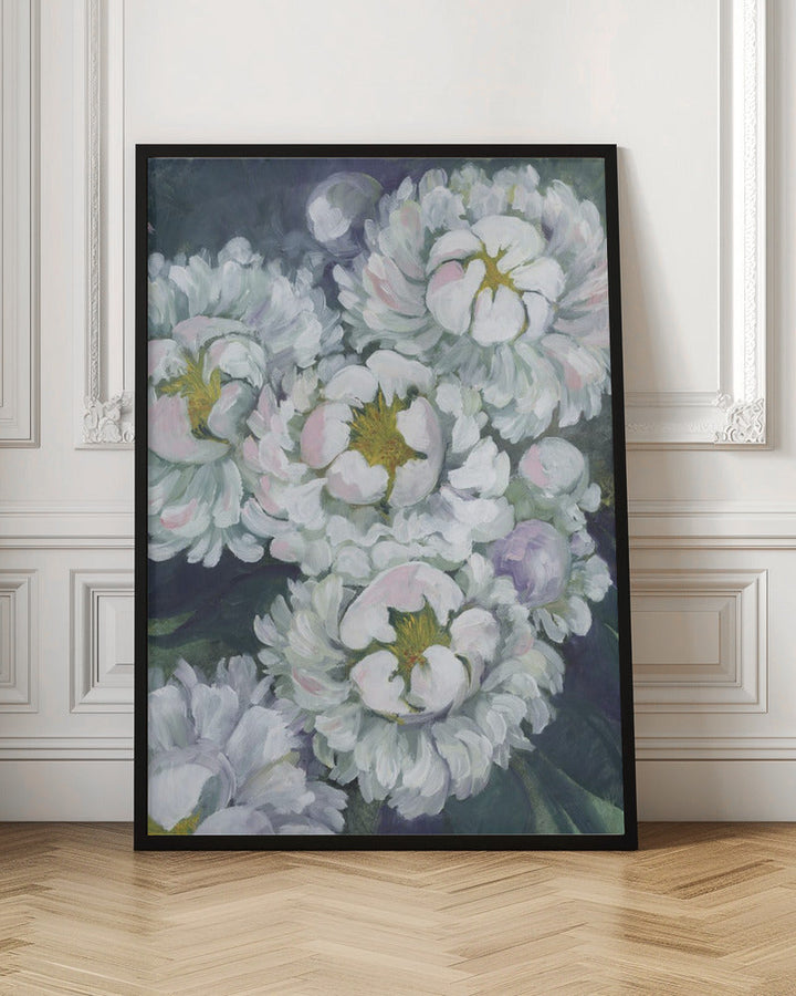 Willoh painterly peonies - Stretched Canvas, Poster or Fine Art Print I Heart Wall Art