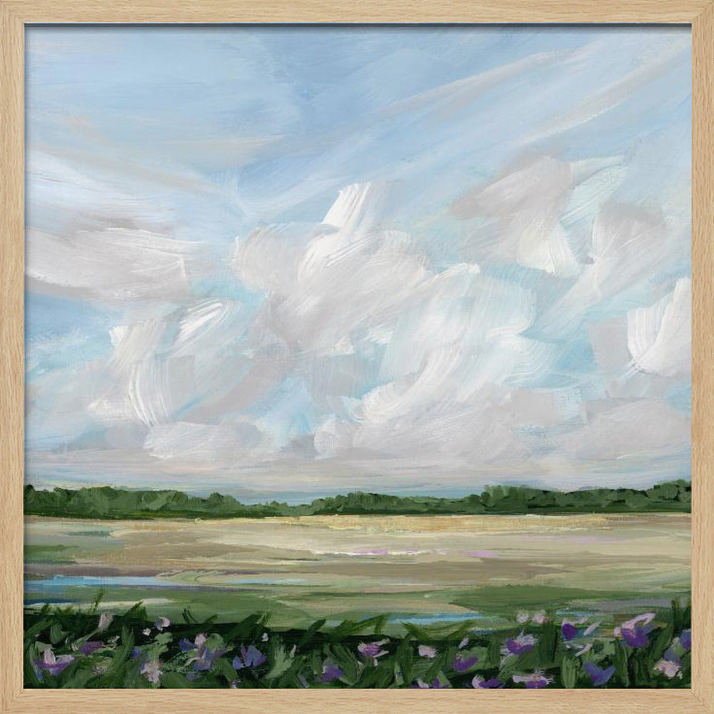 Wind &amp;amp; Wildflowers - Square Stretched Canvas, Poster or Fine Art Print I Heart Wall Art