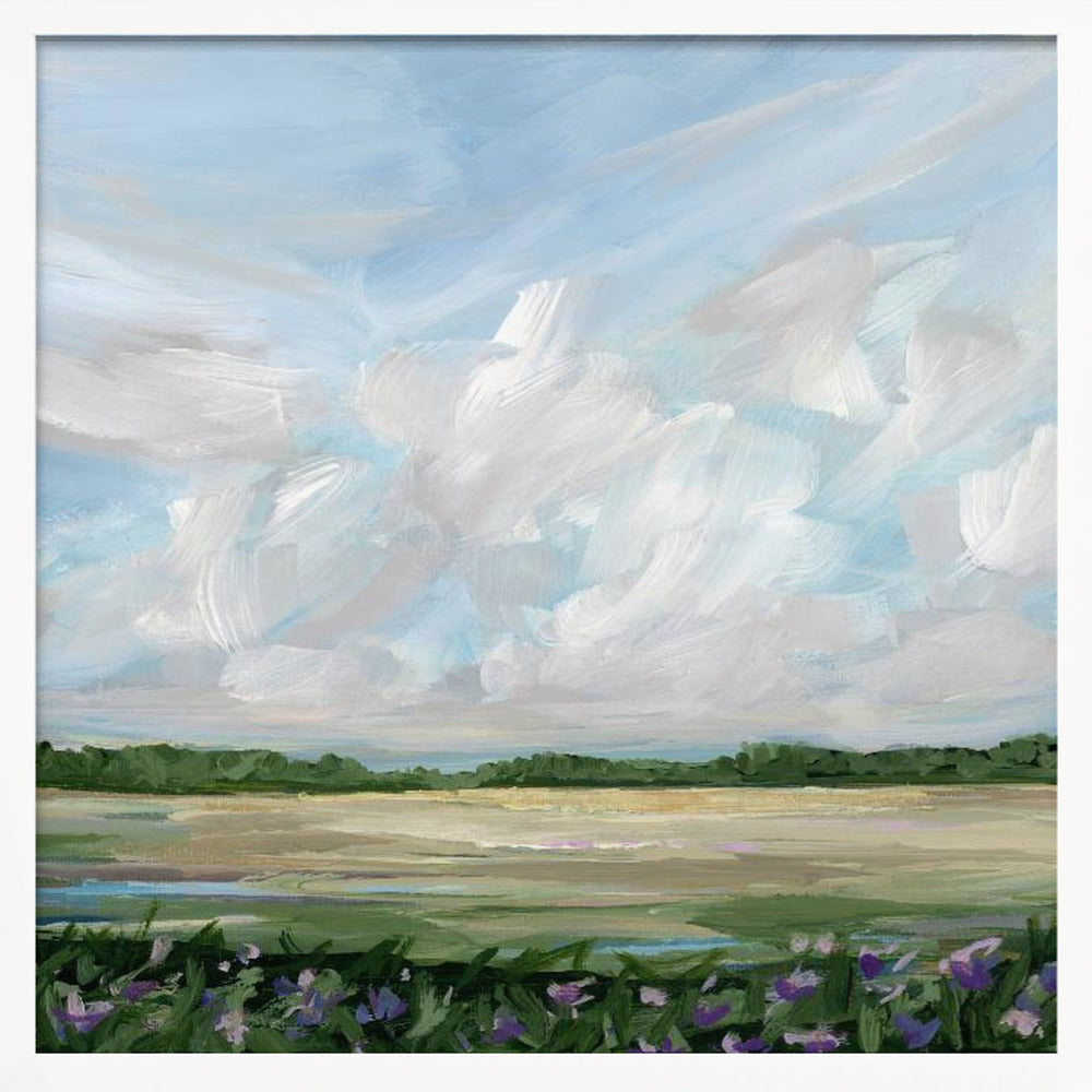 Wind &amp;amp; Wildflowers - Square Stretched Canvas, Poster or Fine Art Print I Heart Wall Art