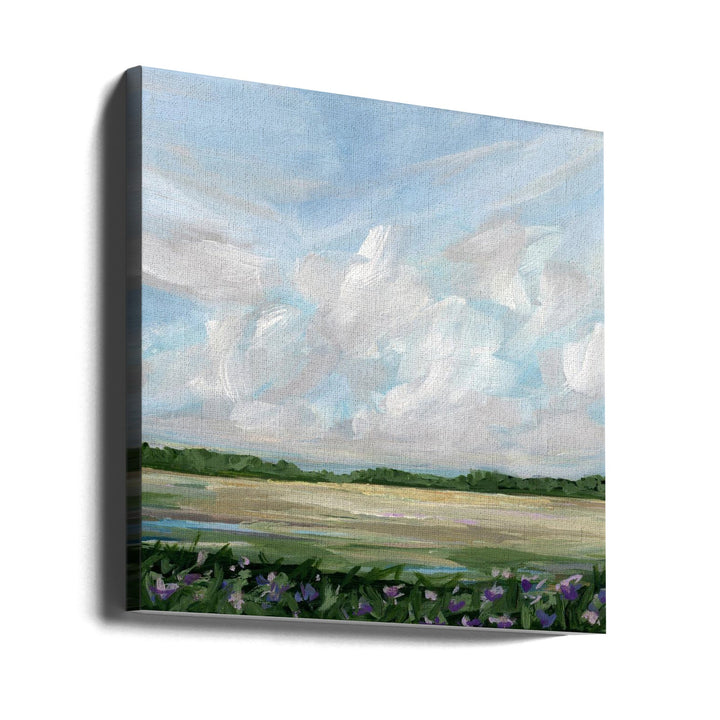 Wind &amp;amp; Wildflowers - Square Stretched Canvas, Poster or Fine Art Print I Heart Wall Art