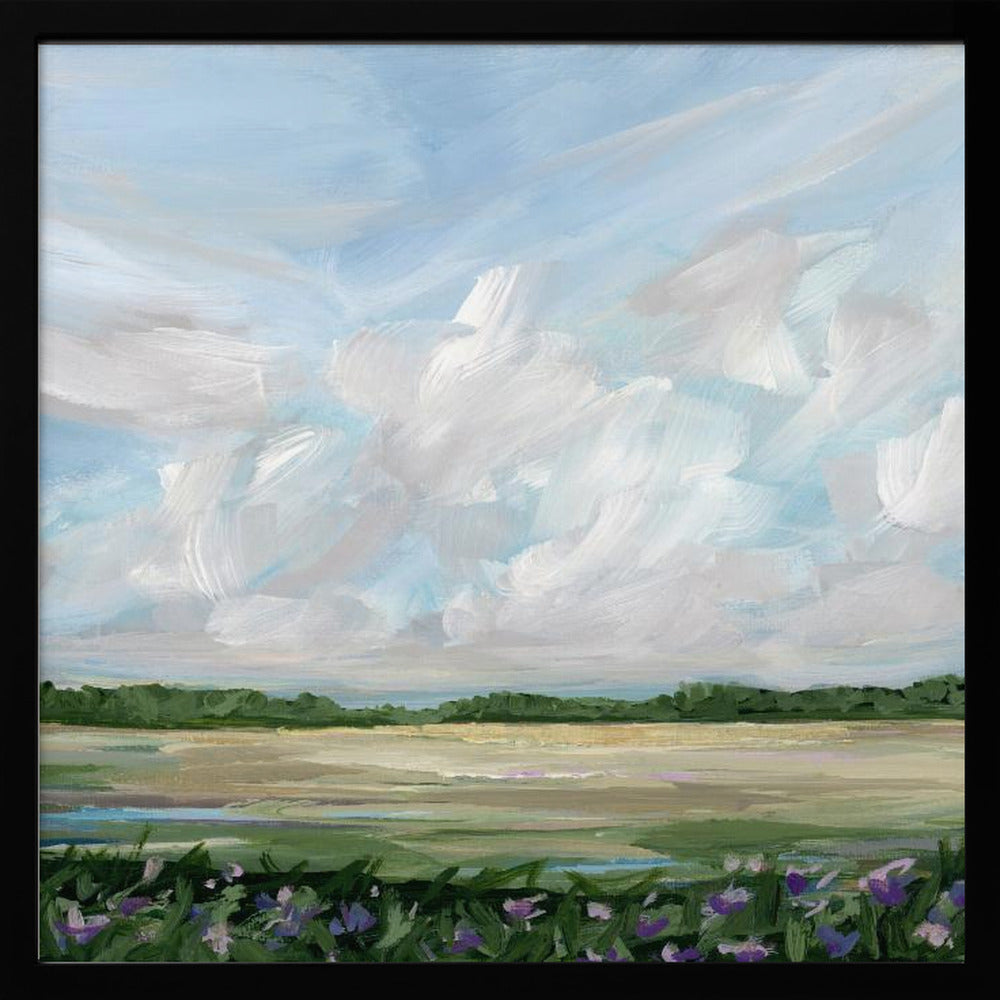 Wind &amp;amp; Wildflowers - Square Stretched Canvas, Poster or Fine Art Print I Heart Wall Art