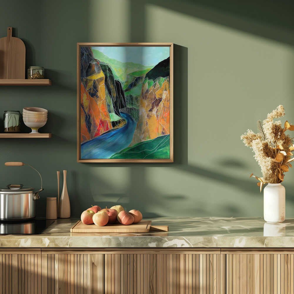 Winding Canyon Waters - Stretched Canvas, Poster or Fine Art Print - I Heart Wall Art - Poster Print, Canvas Print or Framed Art Print