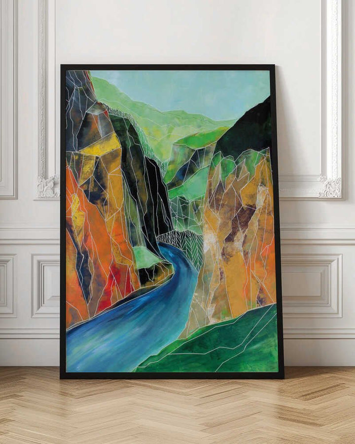 Winding Canyon Waters - Stretched Canvas, Poster or Fine Art Print - I Heart Wall Art - Poster Print, Canvas Print or Framed Art Print