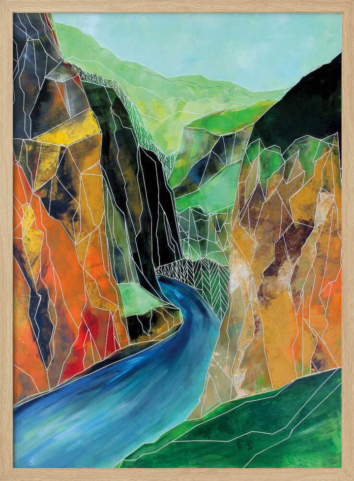 Winding Canyon Waters - Stretched Canvas, Poster or Fine Art Print - I Heart Wall Art - Poster Print, Canvas Print or Framed Art Print