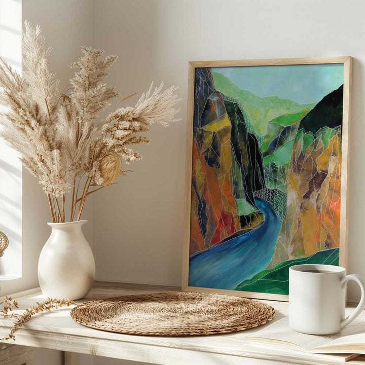 Winding Canyon Waters - Stretched Canvas, Poster or Fine Art Print - I Heart Wall Art - Poster Print, Canvas Print or Framed Art Print
