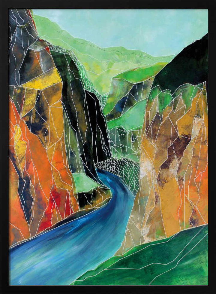 Winding Canyon Waters - Stretched Canvas, Poster or Fine Art Print - I Heart Wall Art - Poster Print, Canvas Print or Framed Art Print