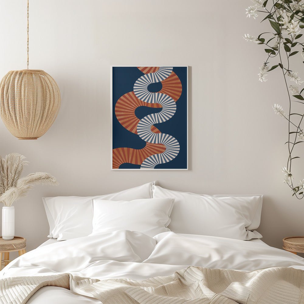 Winding Pattern In Retro Colors - Stretched Canvas, Poster or Fine Art Print - I Heart Wall Art - Poster Print, Canvas Print or Framed Art Print