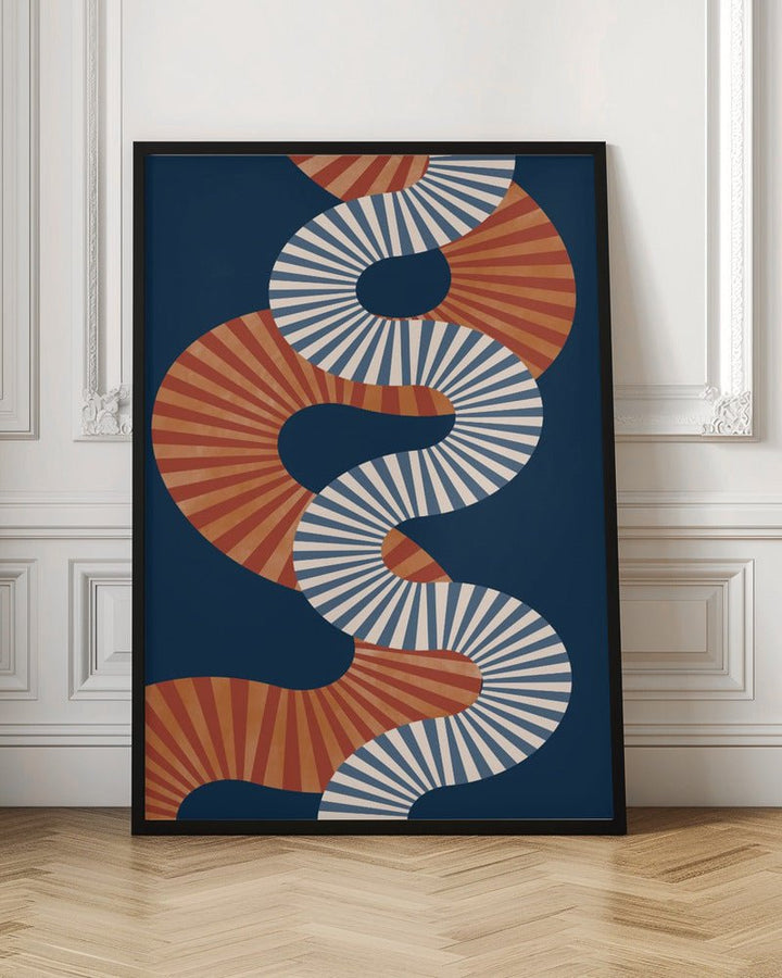 Winding Pattern In Retro Colors - Stretched Canvas, Poster or Fine Art Print - I Heart Wall Art - Poster Print, Canvas Print or Framed Art Print
