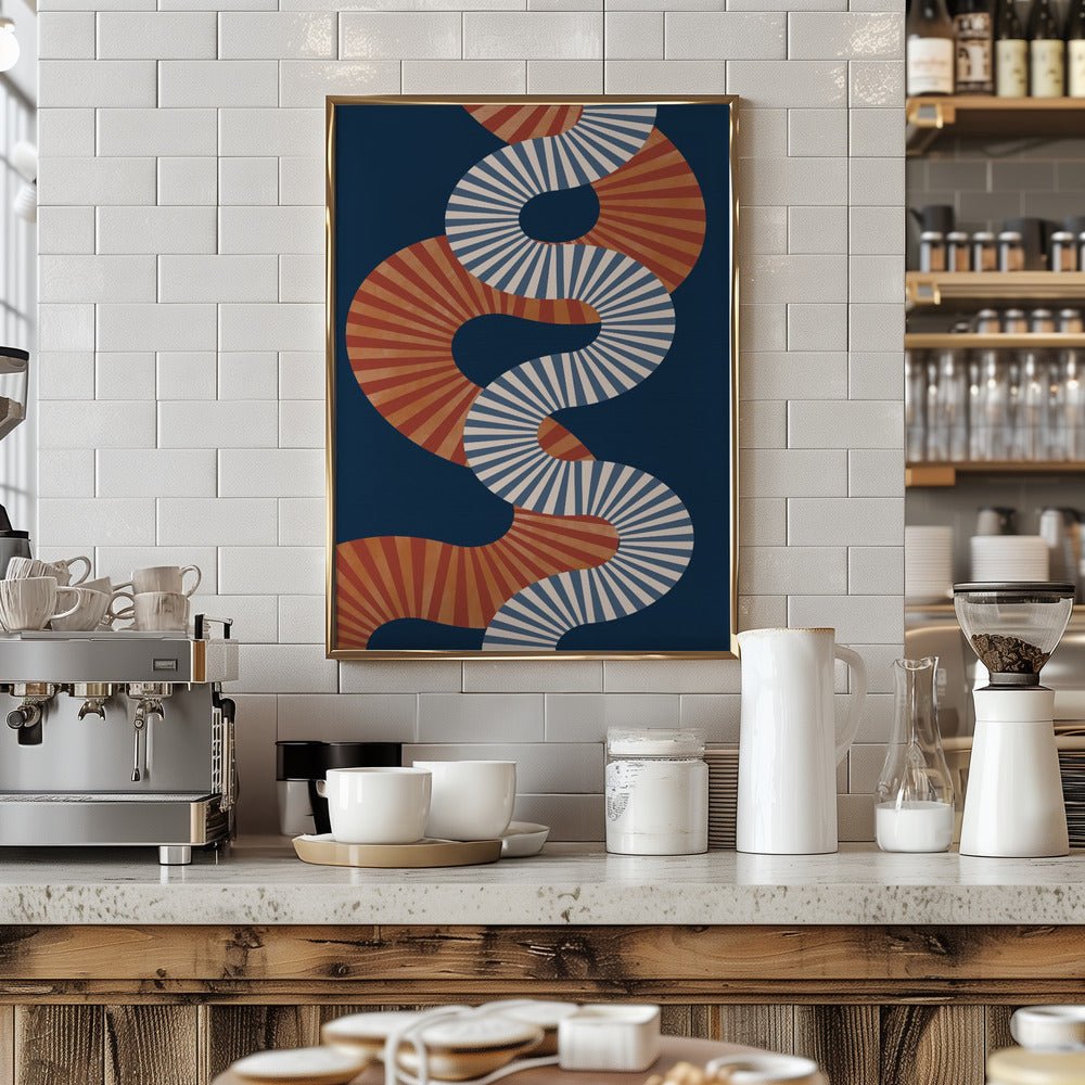 Winding Pattern In Retro Colors - Stretched Canvas, Poster or Fine Art Print - I Heart Wall Art - Poster Print, Canvas Print or Framed Art Print