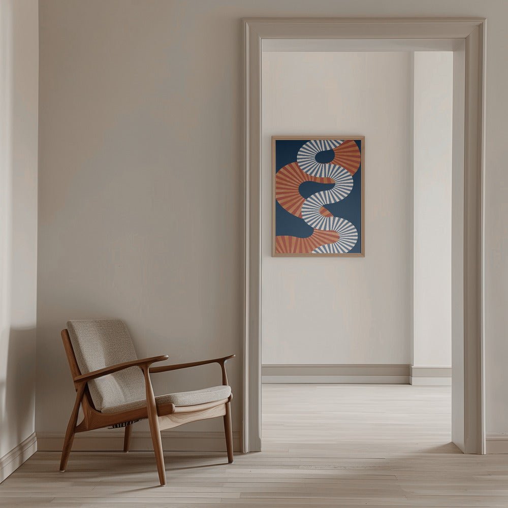 Winding Pattern In Retro Colors - Stretched Canvas, Poster or Fine Art Print - I Heart Wall Art - Poster Print, Canvas Print or Framed Art Print