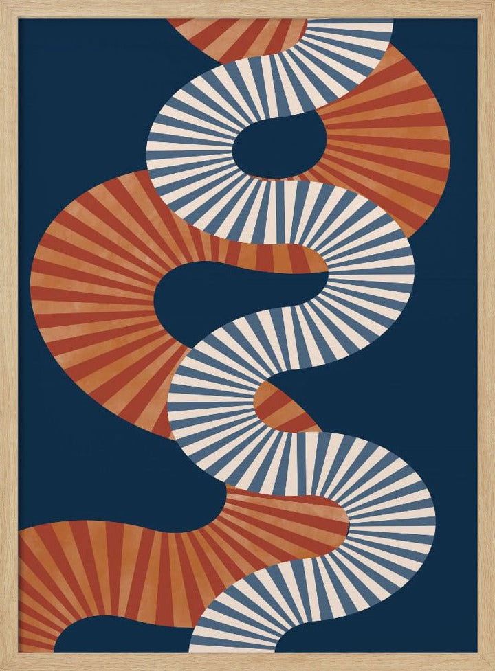 Winding Pattern In Retro Colors - Stretched Canvas, Poster or Fine Art Print - I Heart Wall Art - Poster Print, Canvas Print or Framed Art Print