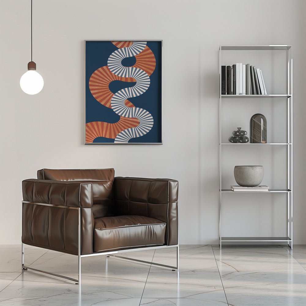 Winding Pattern In Retro Colors - Stretched Canvas, Poster or Fine Art Print - I Heart Wall Art - Poster Print, Canvas Print or Framed Art Print