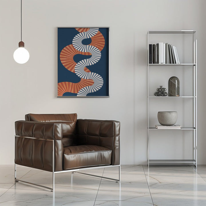 Winding Pattern In Retro Colors - Stretched Canvas, Poster or Fine Art Print - I Heart Wall Art - Poster Print, Canvas Print or Framed Art Print