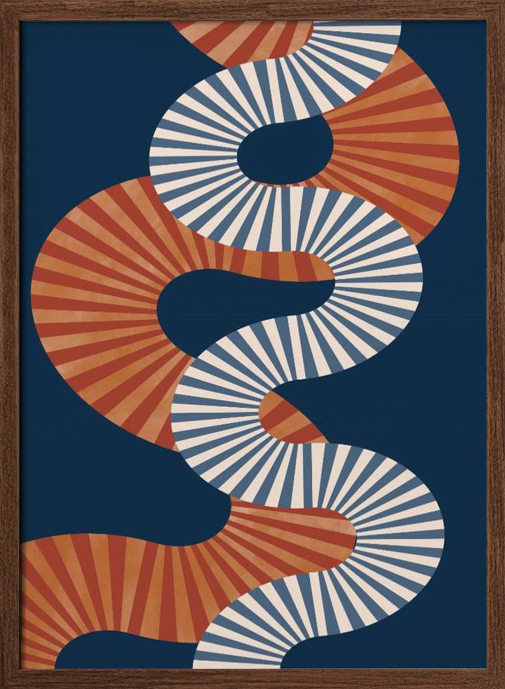 Winding Pattern In Retro Colors - Stretched Canvas, Poster or Fine Art Print - I Heart Wall Art - Poster Print, Canvas Print or Framed Art Print