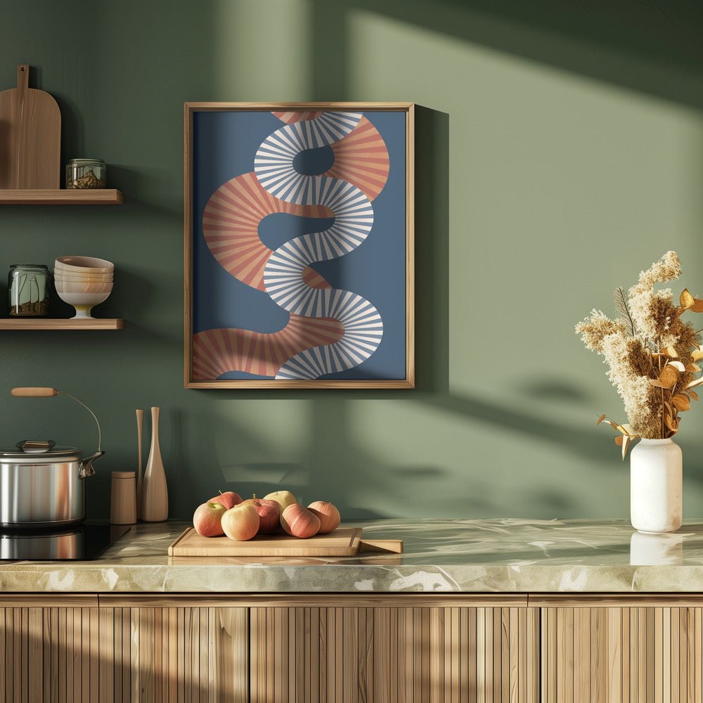Winding Pattern In Retro Colors - Stretched Canvas, Poster or Fine Art Print - I Heart Wall Art - Poster Print, Canvas Print or Framed Art Print