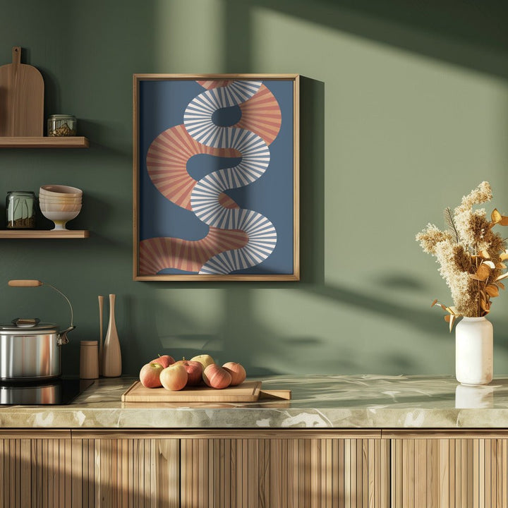Winding Pattern In Retro Colors - Stretched Canvas, Poster or Fine Art Print - I Heart Wall Art - Poster Print, Canvas Print or Framed Art Print