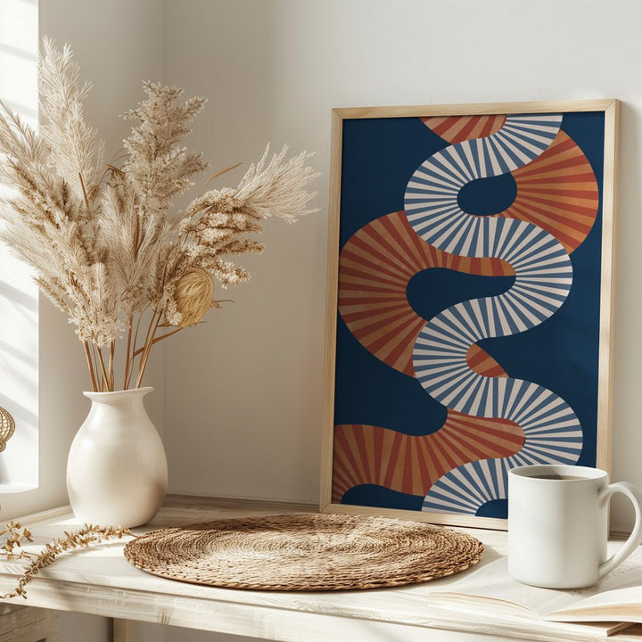 Winding Pattern In Retro Colors - Stretched Canvas, Poster or Fine Art Print - I Heart Wall Art - Poster Print, Canvas Print or Framed Art Print