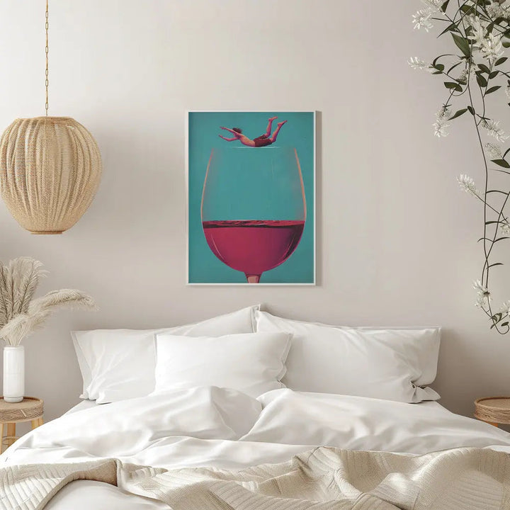 Wine Dive - Stretched Canvas, Poster or Fine Art Print I Heart Wall Art