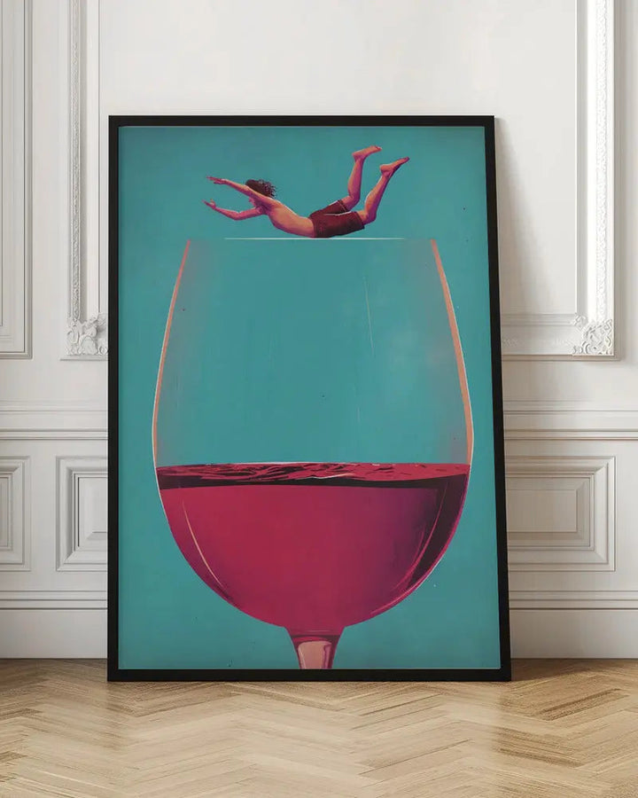 Wine Dive - Stretched Canvas, Poster or Fine Art Print I Heart Wall Art